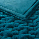 Soft Warm Ruched 50x60" Throw Blanket, Teal