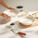 Kook Ceramic Deep Pie Dish 9 Inch Wave Edge