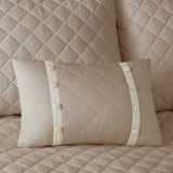 4 Piece Cotton Reversible Tailored Bedspread Set, Khaki