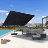 PURPLE LEAF Stepless Tilt Cantilever Umbrella Affordable Outdoor Patio Umbrella