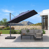 PURPLE LEAF Stepless Tilt Cantilever Umbrella Affordable Outdoor Patio Umbrella