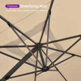 PURPLE LEAF Heavy Duty Cantilever Patio Umbrella Extra Large Outdoor Umbrella for Yard, Garden, Pool