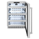 ZLINE 24" Touchstone 151 Can Beverage Fridge DuraSnow® Stainless Steel Glass Door RBSO-SN-24