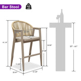 PURPLE LEAF Outdoor Bar Stools Set of 2 – Counter Stools Bar Stools with Aluminum Frame & Backrest for Patio, Kitchen Island & Bistro Stools