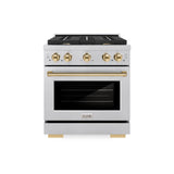 ZLINE 30"Paramount Dual Fuel Range DuraSnow® Gold SDRSZ-30-G