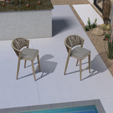 PURPLE LEAF Outdoor Bar Stool Set of 6, Wicker Chairs Bar Chairs with Cushion, All-Weather Patio Furniture kitchen stools