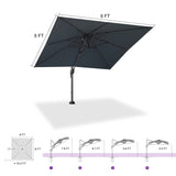 PURPLE LEAF Pool Umbrella Outdoor Cantilever Umbrella with In-ground Base