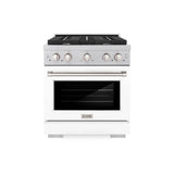 ZLINE 30"Paramount Dual Fuel Range DuraSnow® White Matte SDRS-WM-30