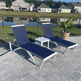 PURPLE LEAF Patio Chaise Lounge Chair Outdoor Plastic Textilene Sun Bathing Recliner Tanning Pool Lounger with 6 Adjustable Position for Outside Beach in-Pool Lawn Poolside