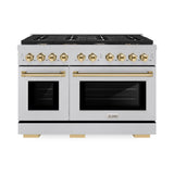 ZLINE 48"Paramount Dual Fuel Range DuraSnow® Gold SDRSZ-48-G