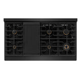 ZLINE 48" Paramount Gas Rangetop Black Stainless Steel Champagne Bronze SRTBZ-48-CB