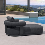 PURPLE LEAF Outdoor Chaise Lounge  Modern Luxury Aluminum Lounger Daybed with Olefin Lumbar Pillow and Armrest for Patio Poolside Beach Sunbathing Deck