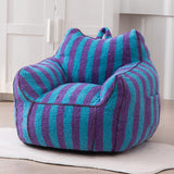 MAXYOYO Kids Bean Bag Chair, Sherpa Bean Bag Couch with Decorative Edges for children's room (Stripe Blue)