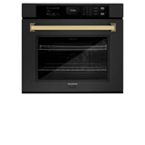 ZLINE 30 ". Professional True Convection Single Wall Oven, Air Fry, Self Clean, Black Stainless Steel, Gold WASBZ-30-G