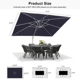PURPLE LEAF Morden White Outdoor Umbrella Premium Aluminum Patio Cantilever Pool Sun Umbrellas