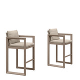PURPLE LEAF Caesar Bar Stools Modern Aluminum Barstools with Stainless Removable Cushion for Kitchen Outside Island Backyard