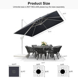 PURPLE LEAF Morden White Outdoor Umbrella Premium Aluminum Patio Cantilever Pool Sun Umbrellas