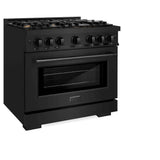 ZLINE 36" Select Gas Range Convection Gas Oven Black Stainless Steel Brass Burners HGRB-BR-36