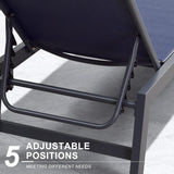 PURPLE LEAF Patio Chaise Lounge Textilene Pool with Wheels Sunbathing Chair for Outdoor, Beach, Yard, Side Table Included
