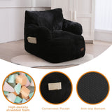 MAXYOYO Kids Bean Bag Chair, Stuffed Toddler Bean Bag Sofa with Filler Bean Bag Chair for Boys and Girls, Black