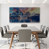 Growth Starts Where Comfort Ends Motivational Wall Sign