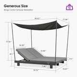 PURPLE LEAF Outdoor Daybed for Patio,  Poolside Chaise Lounge Bed with Cushion, Olefin Blend Fabric, Aluminum Frame Sunbed with Side Table for Deck and Backyard