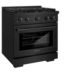 ZLINE 30"Paramount Dual Fuel Range Black Stainless Steel, SDRB-30