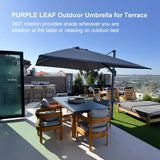 PURPLE LEAF Best Value Cantilever Patio Umbrella with Left-Right Tilt and 360° Swivel Outdoor Umbrellas