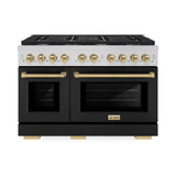 ZLINE 48"Paramount Dual Fuel Range Black Matte Champagne Bronze SDRZ-BLM-48-CB