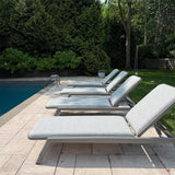 PURPLE LEAF Patio Chaise Lounge with Cushion Aluminum Tanning Chair Lounge Adjustable Reclining Set