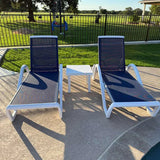 PURPLE LEAF Patio Chaise Lounge Chair Outdoor Plastic Textilene Sun Bathing Recliner Tanning Pool Lounger with 6 Adjustable Position for Outside Beach in-Pool Lawn Poolside