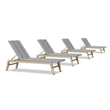 PURPLE LEAF Pool Oversized Lounge Chairs Rattan Aluminium Patio Chaise Lounge Outdoor Adjustable Recliner Finish Loungers Woven PE Sun Chairs for Poolside Deck Beach
