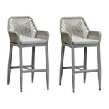 PURPLE LEAF Modern Bar Stools Aluminum Bar Stool with Cushion for Indoor and Outdoor, Kitchen Island
