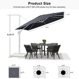 PURPLE LEAF Morden White Outdoor Umbrella Premium Aluminum Patio Cantilever Pool Sun Umbrellas