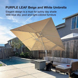 PURPLE LEAF Morden White Outdoor Umbrella Premium Aluminum Patio Cantilever Pool Sun Umbrellas
