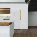 ZLINE Autograph Edition French Door Refrigerator, Internal Water, Ice Dispenser, White Matte, Champagne Bronze Accents RBIVZ-WM