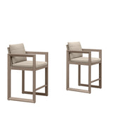 PURPLE LEAF Caesar Bar Stools Modern Aluminum Barstools with Stainless Removable Cushion for Kitchen Outside Island Backyard