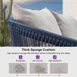 PURPLE LEAF Liviah 4-Piece Patio Conversation Set with Wicker Chairs and Cushions Sofa for Garden