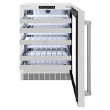ZLINE 24" Touchstone Dual Zone 44 Bottle Wine Cooler DuraSnow® Stainless Steel Glass Door RWDO-SN-24