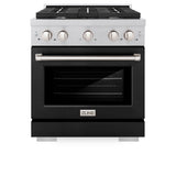 ZLINE 30"Gas Range, Convection Gas Oven, DuraSnow® Black Matte, SGRS-BLM-30