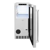 ZLINE 15" Touchstone Clear Cube Ice Maker Drain Pump Solid Stainless Steel Door ICCD-ST-15