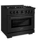 ZLINE 36" Select Dual Fuel Range Gas Cooktop Electric Convection Oven Black Stainless Steel HDRB-36