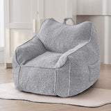 MAXYOYO Kids Bean Bag Chair, Sherpa Bean Bag Couch with Decorative Edges for children's room (Grey)