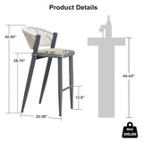 PURPLE LEAF Counter Height Bar Stool Set of 2 Outdoor Stool Chair with Footrest Patio Bar Height Stools Rattan Barstools for Outdoor or Indoor