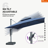 PURPLE LEAF SUNBRELLA Cantilever Umbrella Grey Aluminum Patio Umbrella
