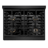 ZLINE 30" Paramount Gas Rangetop Black Stainless Steel Champagne Bronze SRTBZ-30-CB