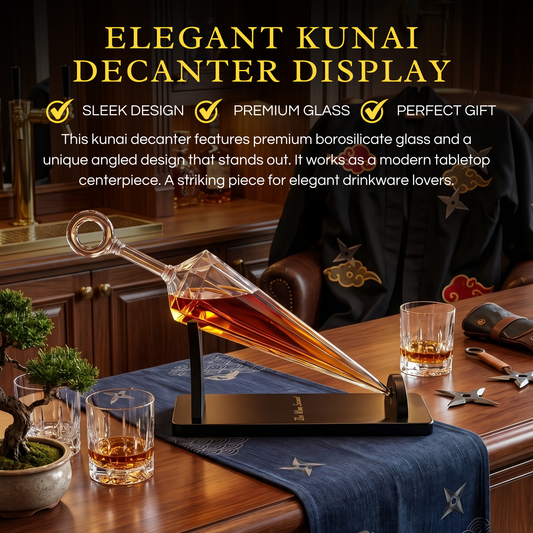 Kunai Decanter, 1 Piece, 25oz Clear Borosilicate Crystal