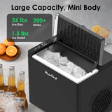 Countertop Ice Maker Machine, 26lbs in 24 Hours, 9 Bullet Ice Cubes in 6 Mins, Portable Compact, Ice Basket and Scoop Included for Home/Kitchen/Camping/RV, Black