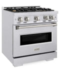 ZLINE 30" Classic Gas Range, Convection Gas Oven DuraSnow® Stainless Steel, Brass Burners CGRS-BR-30