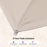 PURPLE LEAF White Outdoor Umbrella Left-Right Tilting Patio Cantilever Umbrella